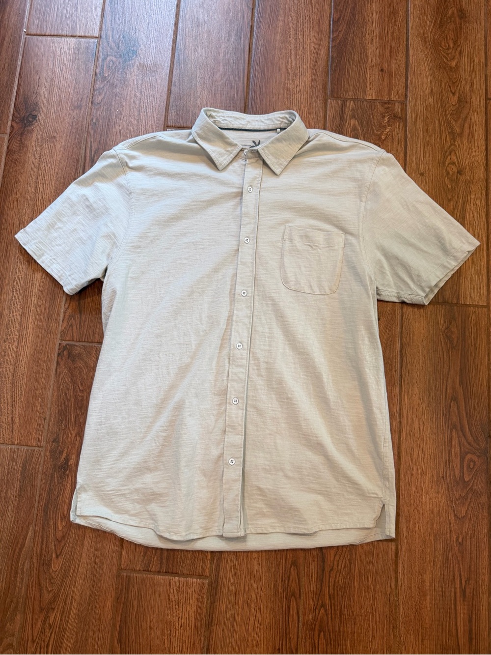 Desert dunes Casual Short-Sleeve Button-Up Shirt in Light Gray / xl